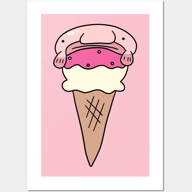 Blobfish Icecream Wall Art by saradaboru